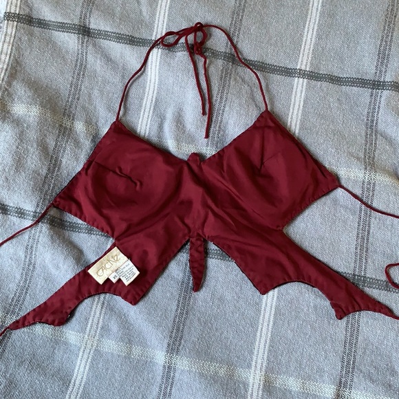 Y2K beaded butterfly backless halter top - Picture 6 of 8